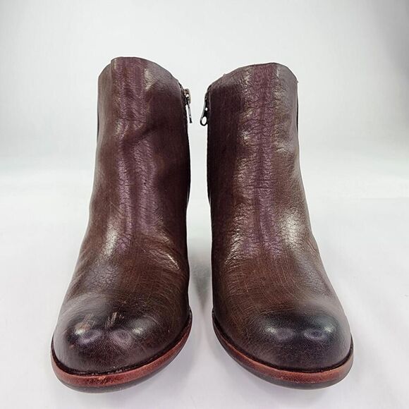 Kork-Ease Natalya High Heel Bootie US 6.5 M Brown Leather Zip Boots - Picture 2 of 10